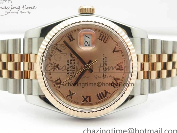Jubilee RG Dial RG GMF SS 904 Wrapped on RG A2836 Roman Bracelet SS 36mm DateJust Wrapped 116231 0323